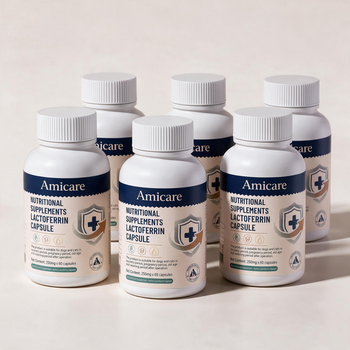 Amicare Immune Defense — Active Lactoferrin Capsules for Cats & Dogs